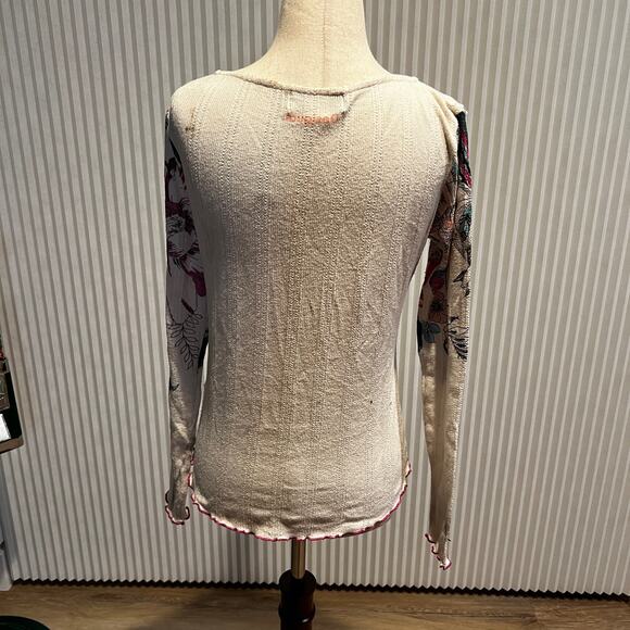 DESINGUAL Women's Ribbed Floral Top Size M - Picture 5 of 12